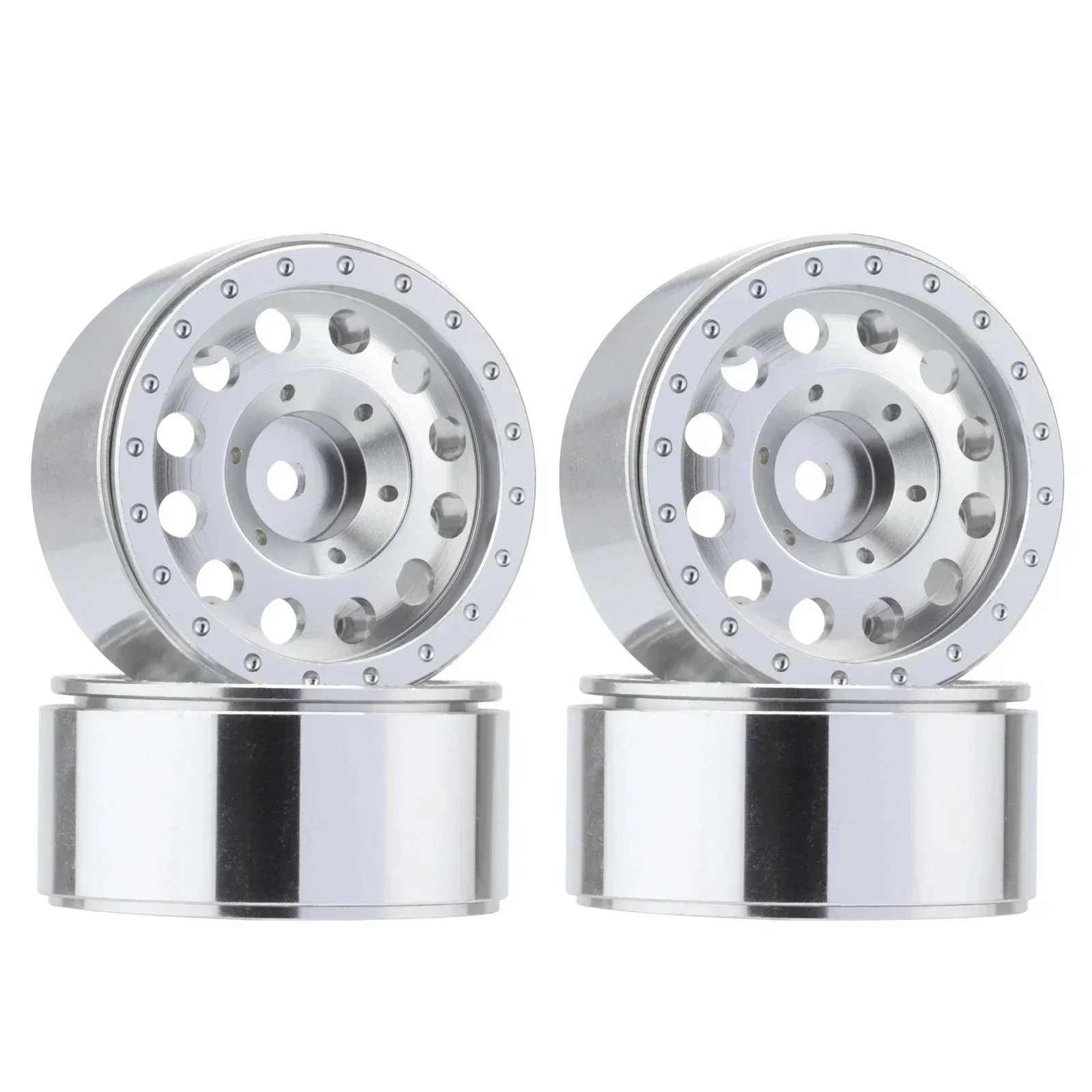 

4PCS Durable 1.3in Beadlock Aluminum Wheel Rim CNC Machined Hub for Axial SCX24 TRX4M FCX24 FMS 1/18 1/24 RC Crawler Car