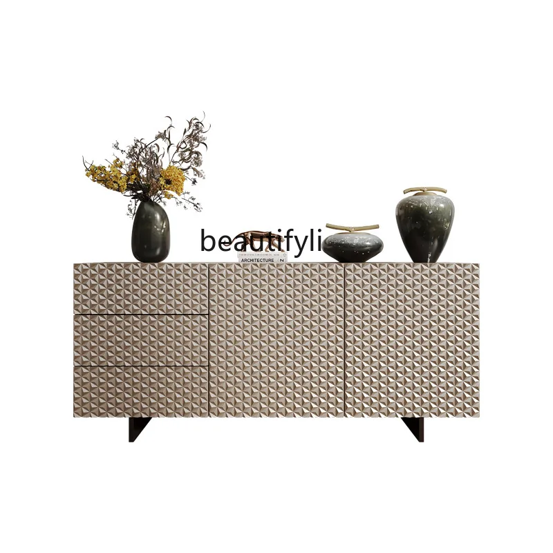 

American light luxury dining side cabinet, living room storage locker, high-end design decorative entrance cabinet