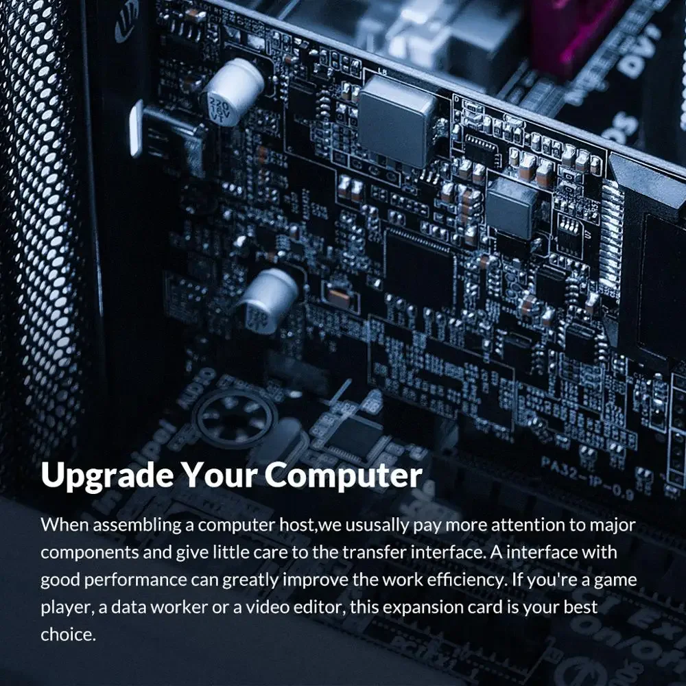 Typec USB C PCI-Express to USB 3.2 20Gbps PCI-E Express Expansion Card Adapter with ASM3242 Chipset for Windows 8/10/Linux