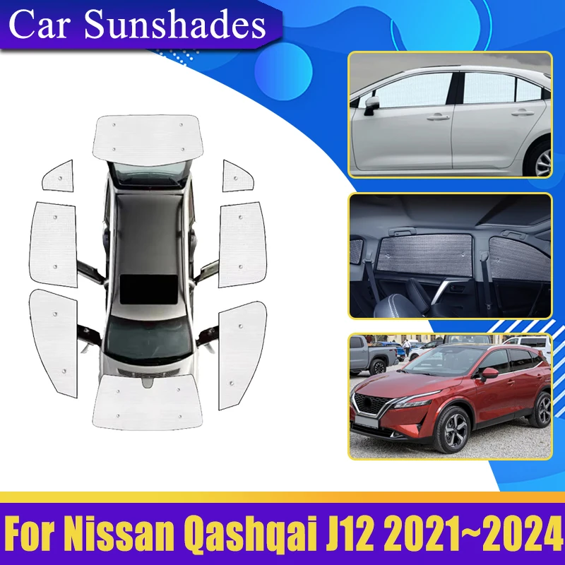 

Автомобильный солнцезащитный козырек с полным покрытием для Nissan Qashqai J12 2021 2022 2023 2024, автоматический солнцезащитный козырек, блоки конфиденциальности, теплоизоляционные аксессуары