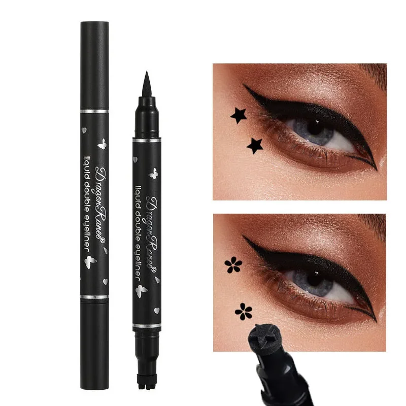 Impermeabile 2 IN 1 Sigillo Penna Eyeliner Farfalla Stella Luna Timbro Eyeliner liquido nero a lunga durata Matita Occhi Trucco Cosmetico