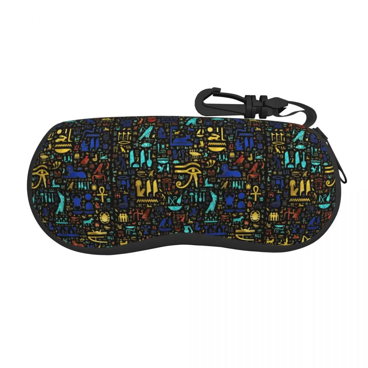 

Ancient Egyptian Hieroglyphs Sunglasses Soft Case Neoprene Zipper Egypt Symbol Shell Eyeglass Case Custom Protective Box