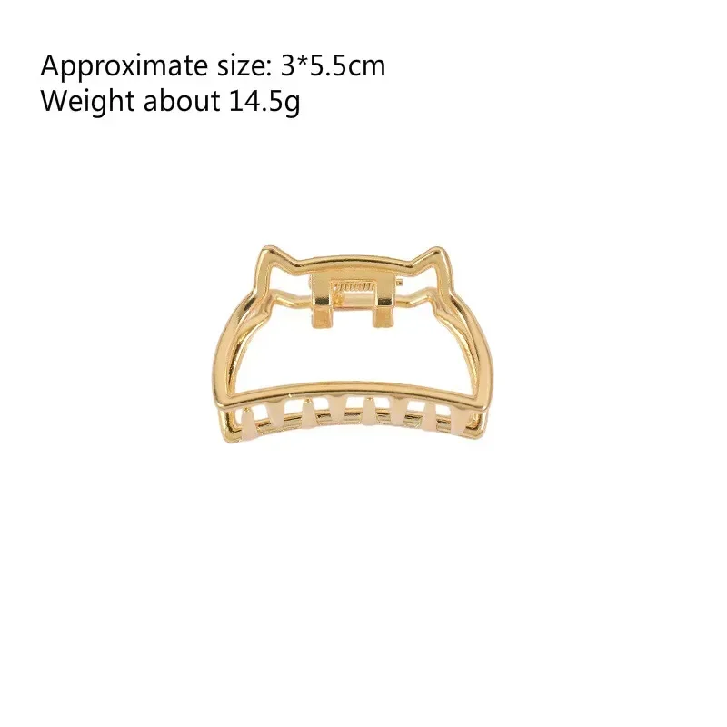 Geometric Hair Claw Clamps Hair Crab Moon Shape Metal Hair Clip Claws Solid Color Accessories Hairpin Mini Size for Girl