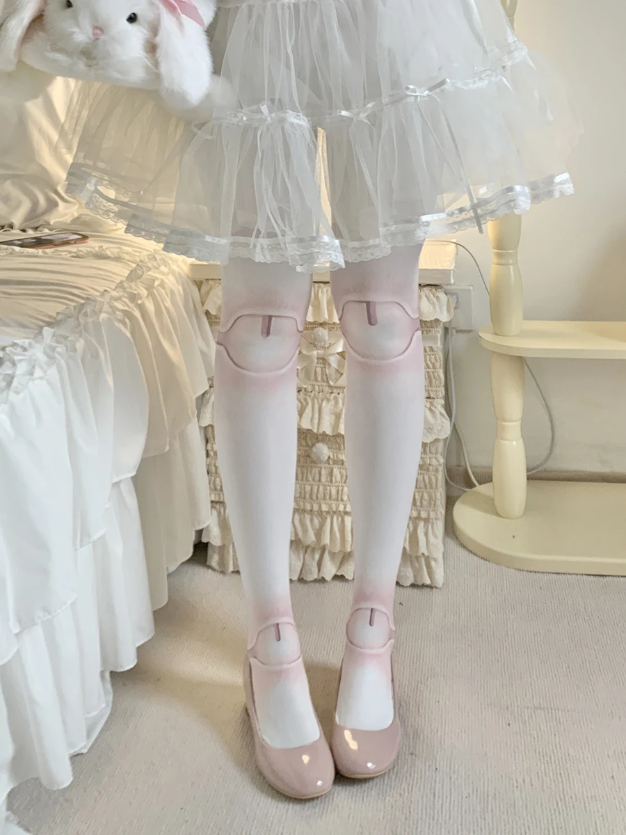 

Articulated doll Lolita Socks Women's summer autumn velvet print pantyhose Lolita Japanese sweet Harajuku cute socks