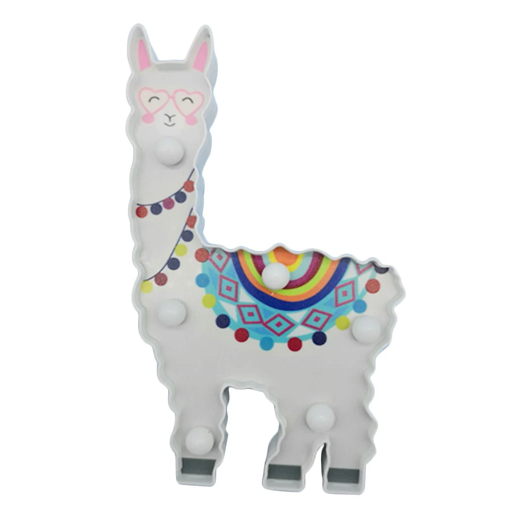 6 LED Modeling Hanging Lamp Alpaca Shaped Kids Nursery Decorative Environmental Protection Night Animal Warm White Lights