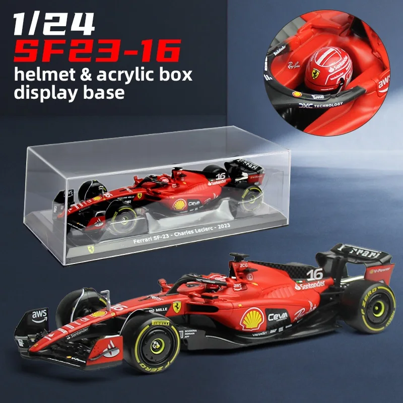 Bburago 1:24 scuderia ferrari team sf23 f1 rennsport legierung automodell #16 charles leclerc #55 carlos sainz formel druckguss spielzeug