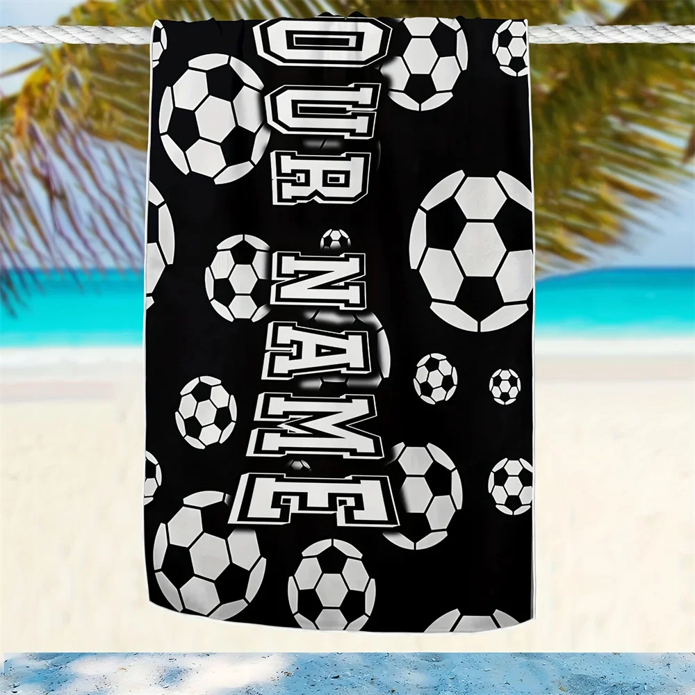 Customized Name Beach Towel Football Personalized Super Absorbent Quick-drying Swimming Towel Suitable For Pool Camping Travel