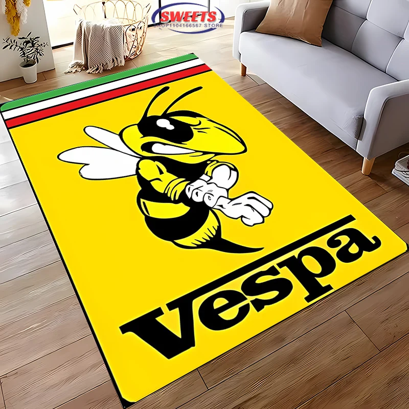 3D V-Vespa M-Moto Large Area Carpet for Home Living Room Children's Bedroom, Sofa Doormat Kitchen Floor Rug Anti-slip Decor Mat