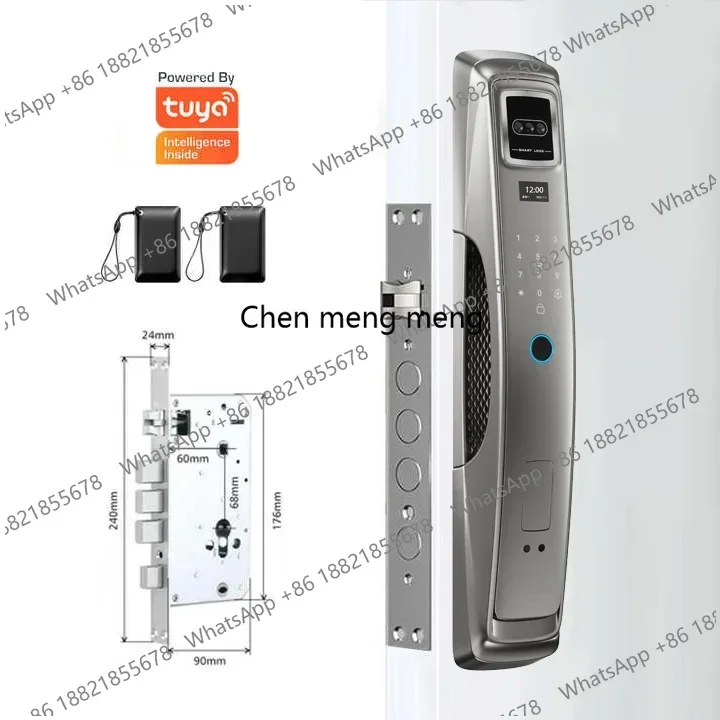 Smartier Fully Automatic Digital Lock Tuya Wifi 3d Face Recognition Biometric Fingerprint Smart Door Lock