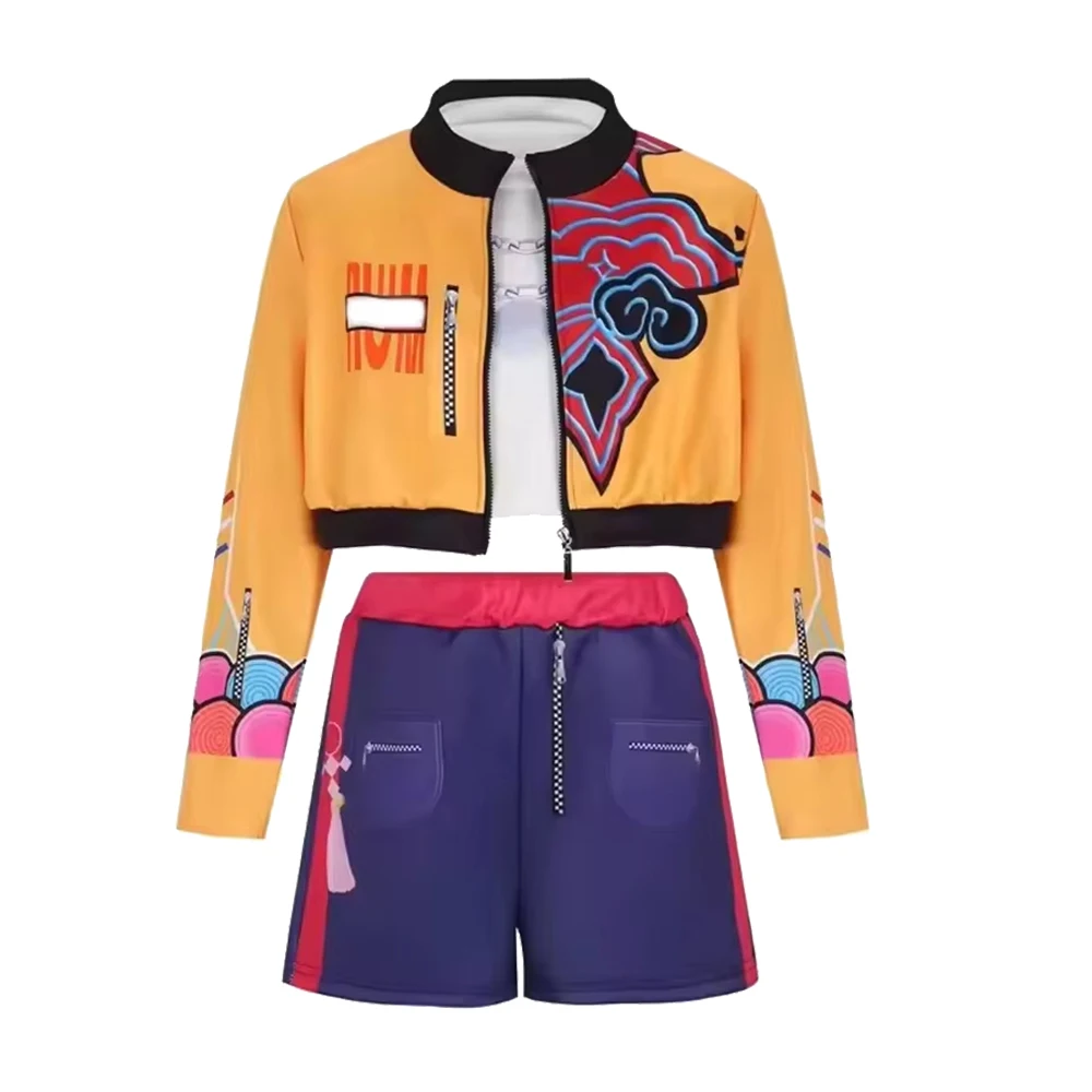 Girl Halloween Cosplay Pop Singer Fashion Clothes Stage Performance Dress Up 3 PCS Jacket Vest Shorts Uniform Show Party Costume