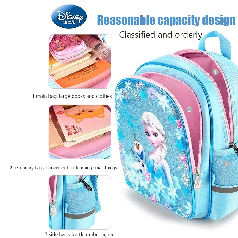 Disney Schoolbag Children\'s Kindergarten Female Frozen Elsa Princess Entering Kindergarten Small Class Girls