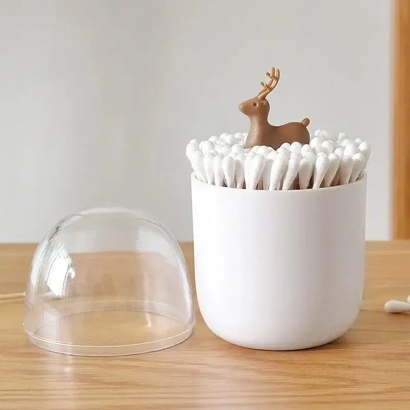 Creative Toothpick Holder Plastic Cotton Swab Holder With Cute Mini Cactus Trees Rabbit Table Accessories Home Decor view 5