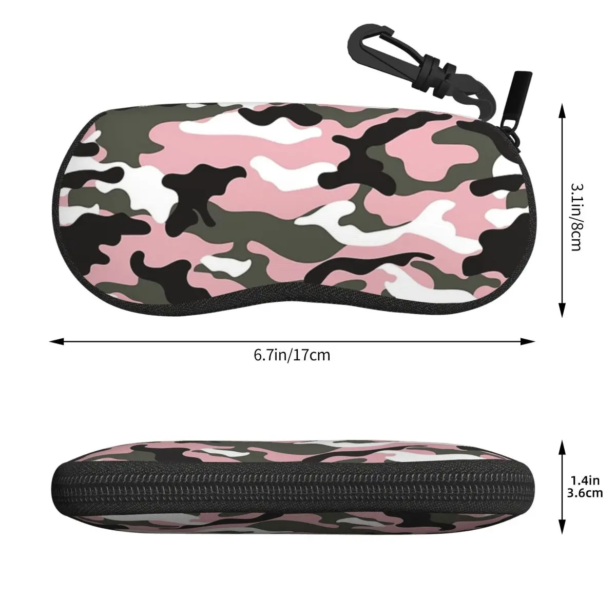 Pink Military Camo Pattern Girls Texture Squad Background Shell Glasses Case Sunglasses Box Women Men Soft Eyeglasses Bag Pouch