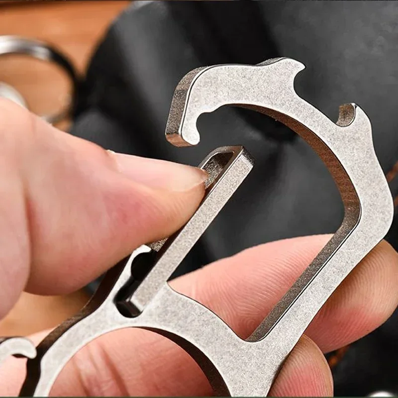 new Pocket EDC Alloy Keychain Outdoor Mini Multifunctional Slingshot Keychain Pendant Opener Buckle Tools