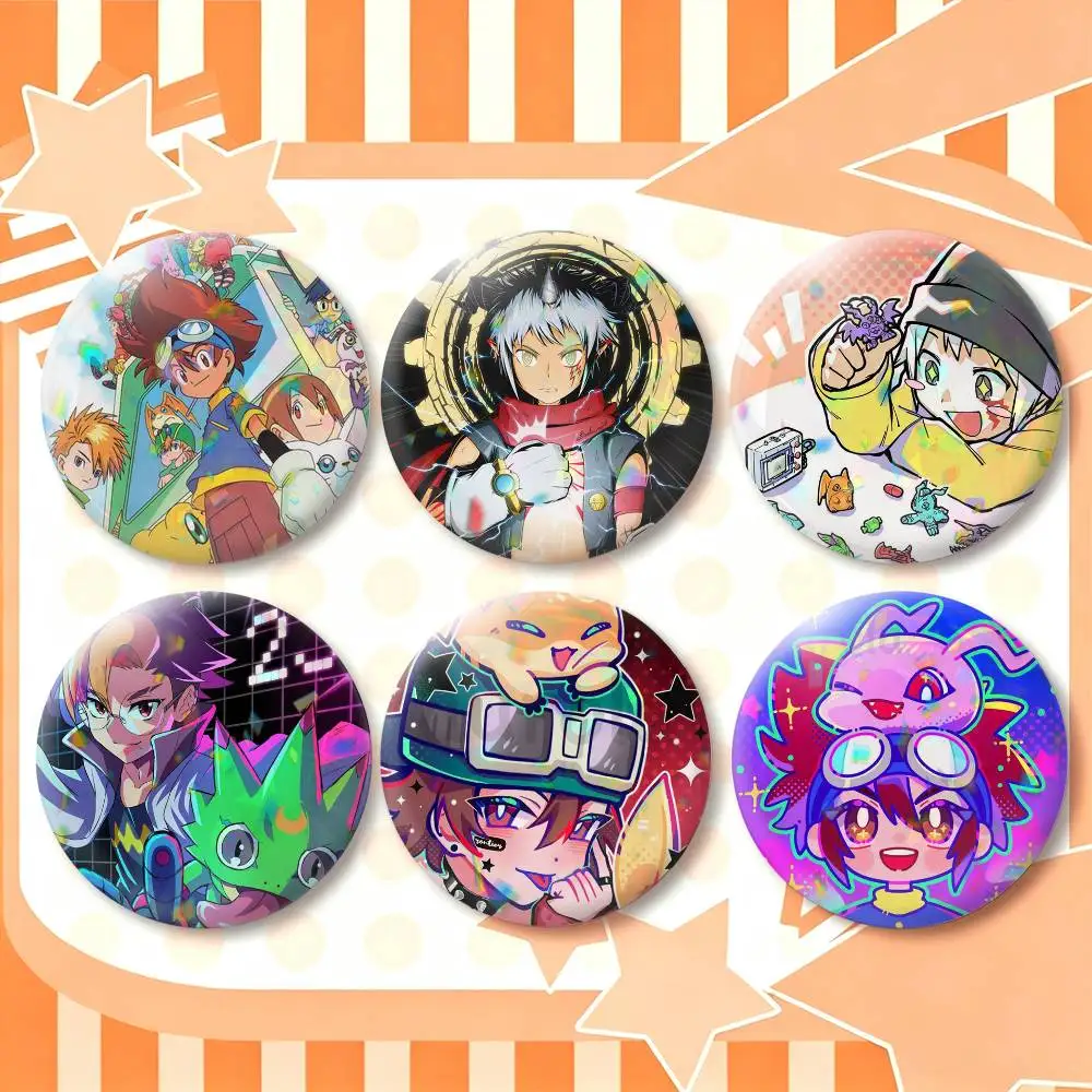 D-Digimon Story T-Time Stranger  25mm 32mm 44mm 58mm 75mm Brooches Badges Pins for Accessories Gift