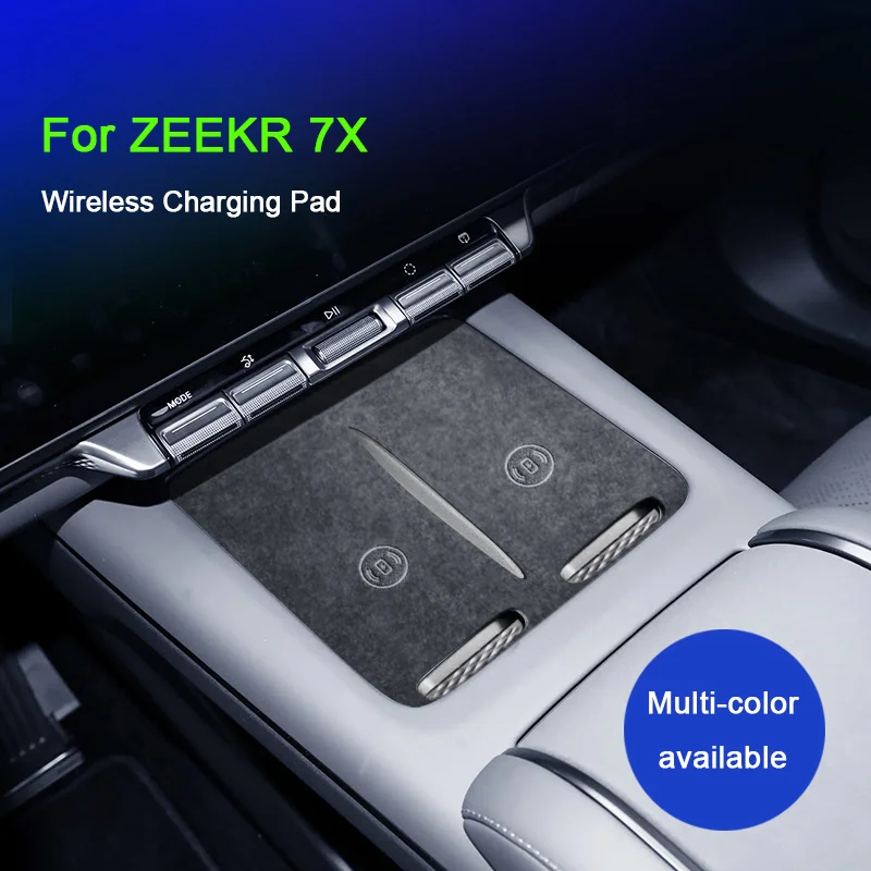 

Для ZEEKR 7X 2025, замшевая центральная консоль из алькантары, коврик для беспроводной зарядки, декоративный коврик, аксессуары для интерьера автомобиля