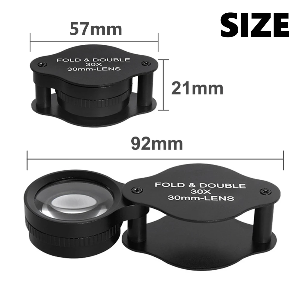 30x Jeweler Magnifying Glass Watchmaker Loupe For Repair Watch Jewelry Magnifier Reading Glasses 30mm Hand Eye Magnifiers