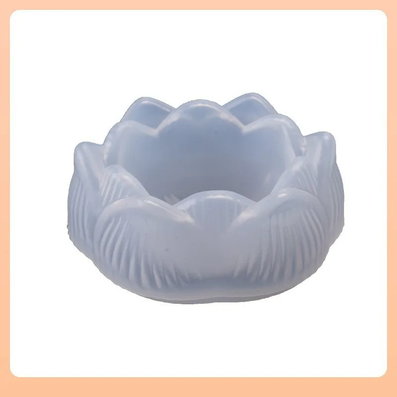 

1PCS Lotus Mold Clay Candle Holder DIY Resin Casting Home Decorations Tabletop Decoration Suitable for Plaster Resin Clay