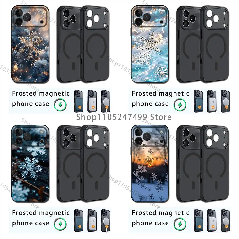 

Beautiful snowflakes For iPhone 17,16,15,14,13,12,11,Plus,Pro,Max Mini For Magsafe Magnetic Wireless Charging Phone Case