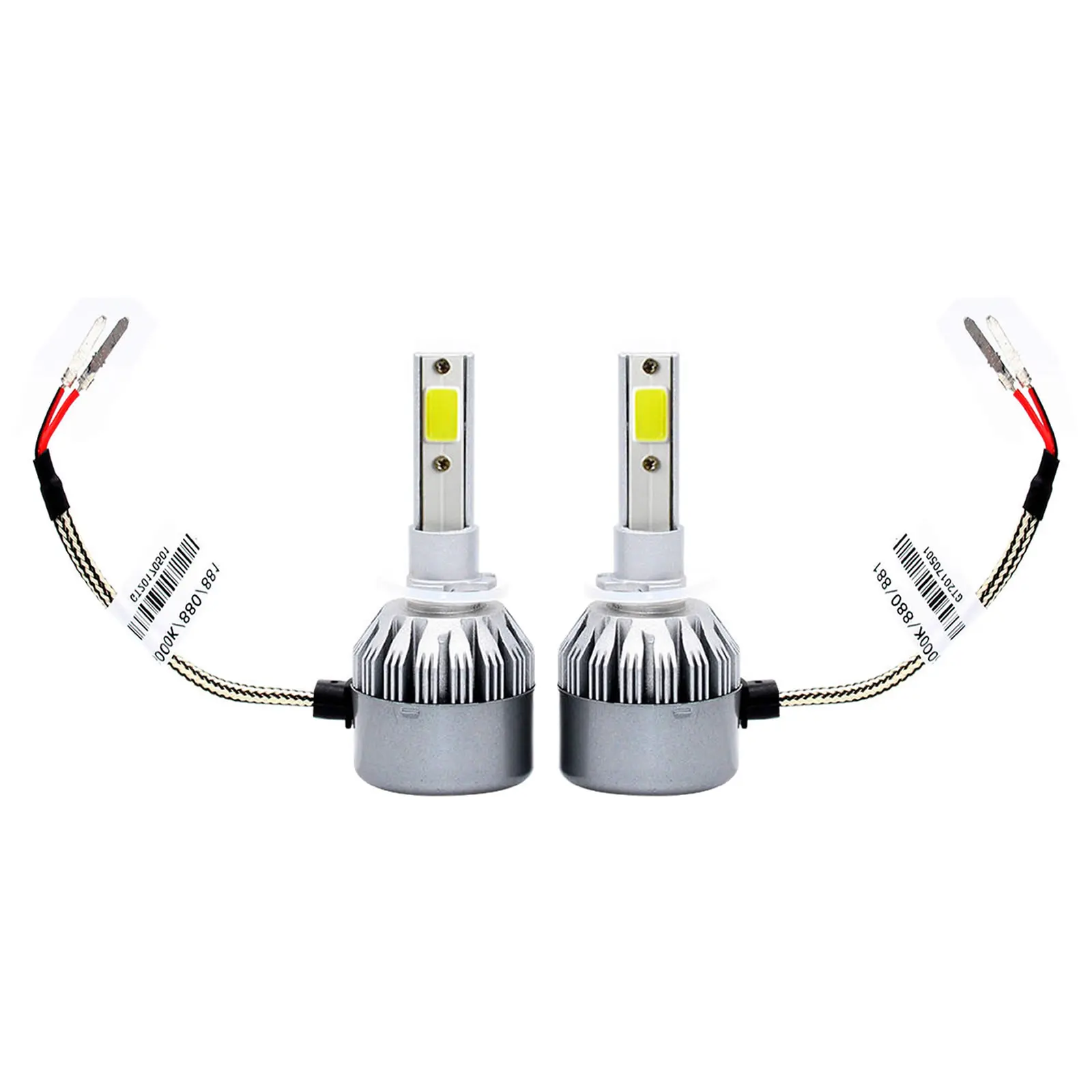 2x White AUTO 881 Tail Lamp Head Light Pair 6000K 1800LM Super Bright 2 COB LED H27W2 Z5186