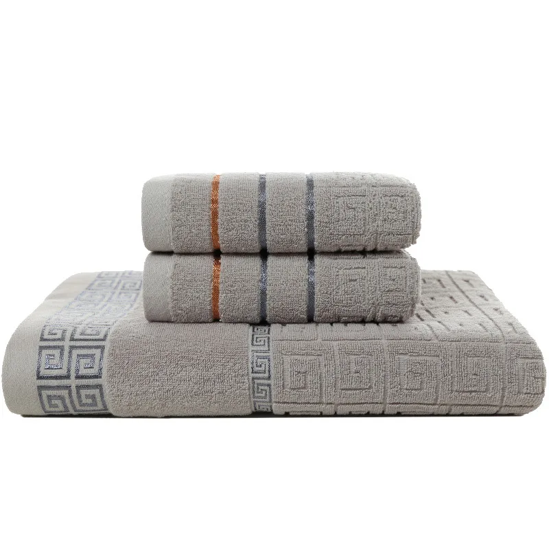 Embroidered Pure Cotton Bath Towels for Adults, Highly Absorbent, Soft Face Towels, Quick-Dry, Hotel, 34x75cm, 70x140cm