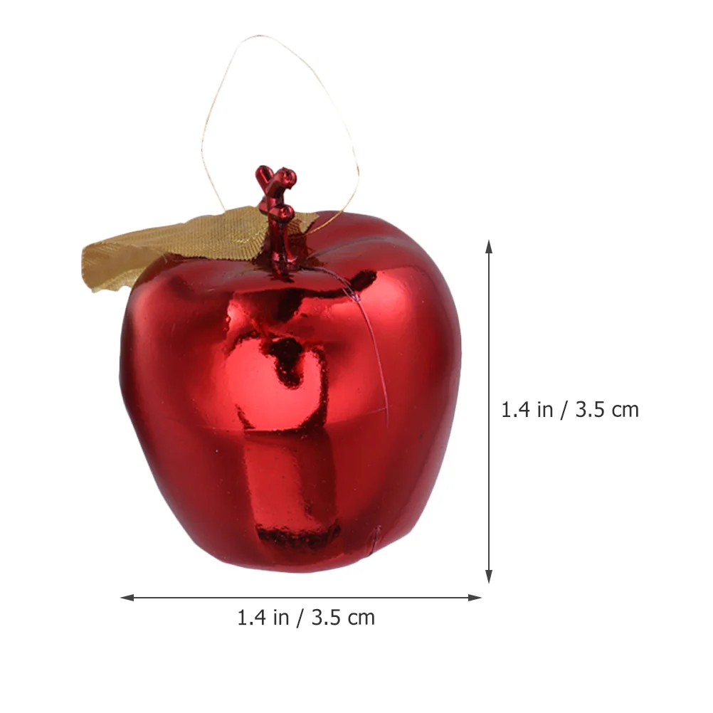 12 Pcs Plastic Apple Pendant Christmas Home Decor Hanging Ornaments Container Room Decorations Tree Cloth Pendants Xmas Red