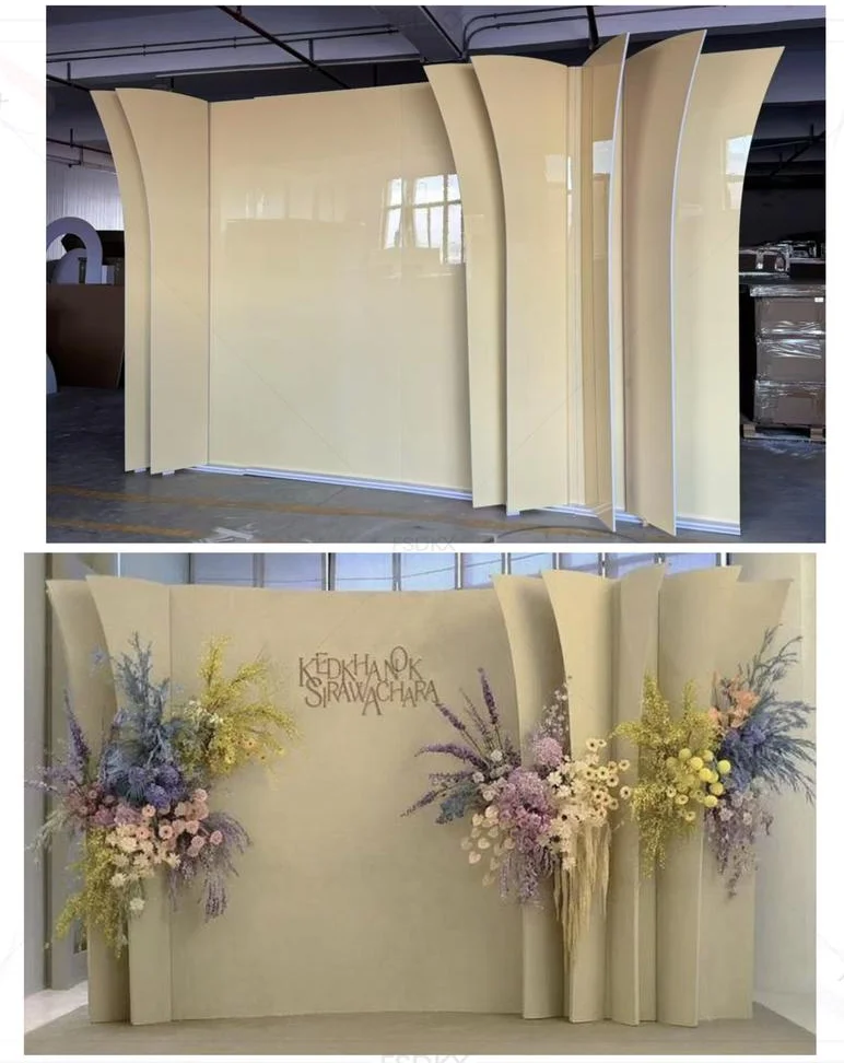 

Luxury Factory UV Pvc White Yellow Acrylic Backdrop Stand Weddings PVC Mirror Acrylic Wedding Backdrop