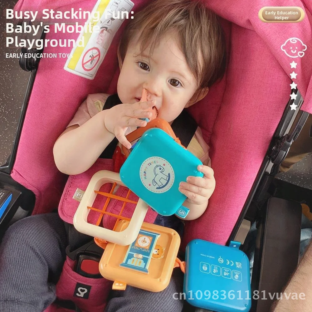 Juguete educativo de cubo de iluminación para bebés, juguete poliedro ocupado con música apilable temprana para bebés de 0 a 3 años, Material plástico