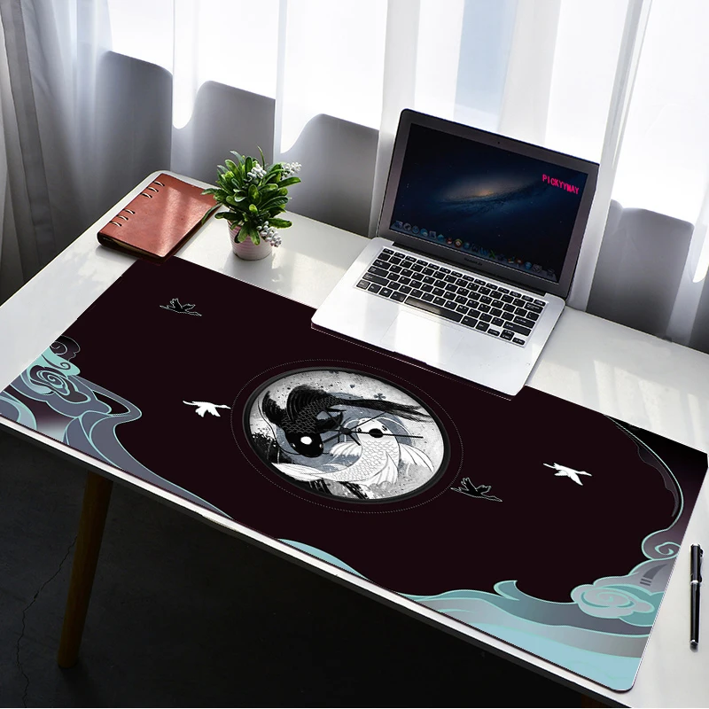 Large Fish Mouse Pad Waterproof Desktop Waves Oil-proof Non-slip Desk Mat Gaming Accessories Pad Mouse Carpet Keyboard Gaming