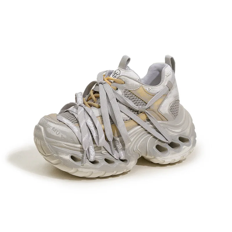 

Fashionable Brand Thick Bottom Dad Shoes Women's 2026 New Autumn 9cm Heightening Spider Strap Mesh Casual Sports Running Shoes