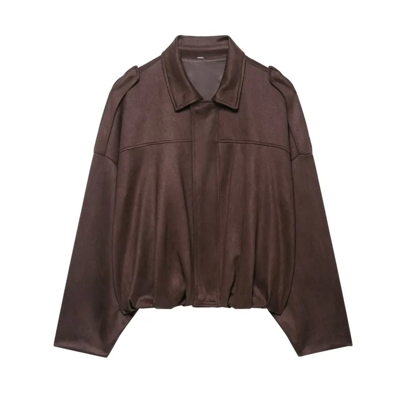 Imitation leather women's Jacket  one-piece spring / autumn coat classics Fashionable, casual, versatile, simple jacket