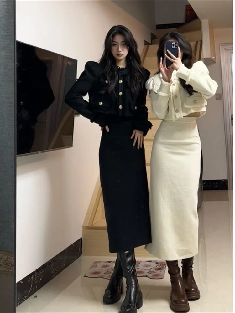  Velvet Fashion Set for Women Autumn Winter Elegant Style Best Friend Outfit Complete Set High Quality Polyester