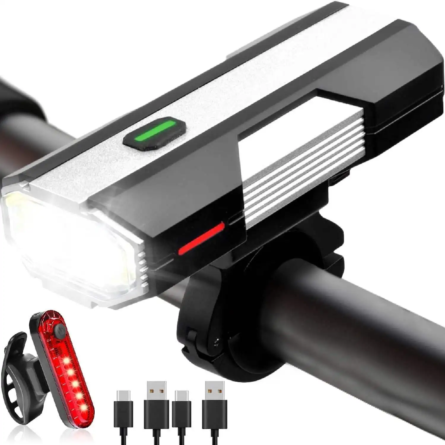 Bicycle Led Back Tail Light Waterproof Luces Bicicleta Outdoor RED USB Rechargeable Bike Font Back LED Bicycle Light Set 1