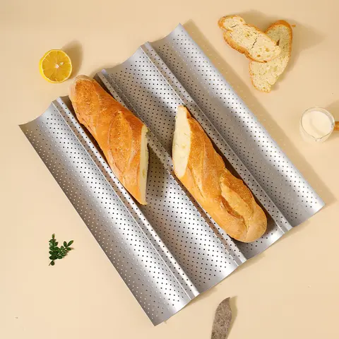 3/4 슬롯 탄소강 빵 팬 Nonstick 바게트 빵 팬 빵 웨이브 베이킹 트레이 Bakeware 베이킹을위한 프랑스 빵 금형