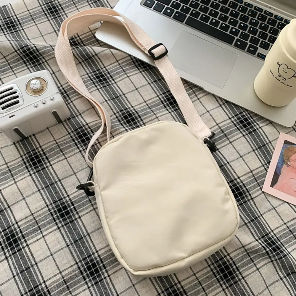 Casual Phone Pouch Solid Color Canvas Mini Handbag Crossbody Bag Travel Messenger Bag Shoulder Bag