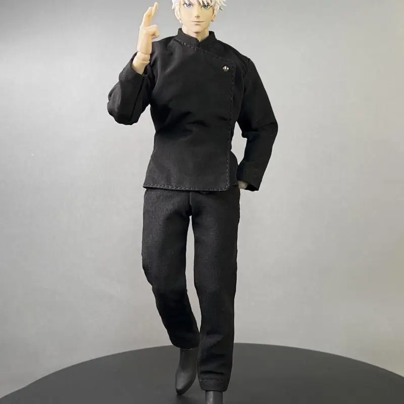 Jujutsu Kaimmense Shf Anime Series Satoru Gojo Ensemble de vêtements Zhongshan faits à la main, adapté au jouet humanoïde mobile de taille 1/12