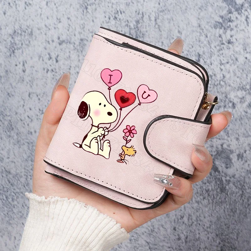 Snoopy Women Purse Cute Wallets Hot Cartoon Anime Graphic Print Fashion Wallets Multilayer Purses Portable Large Capacity Clutch