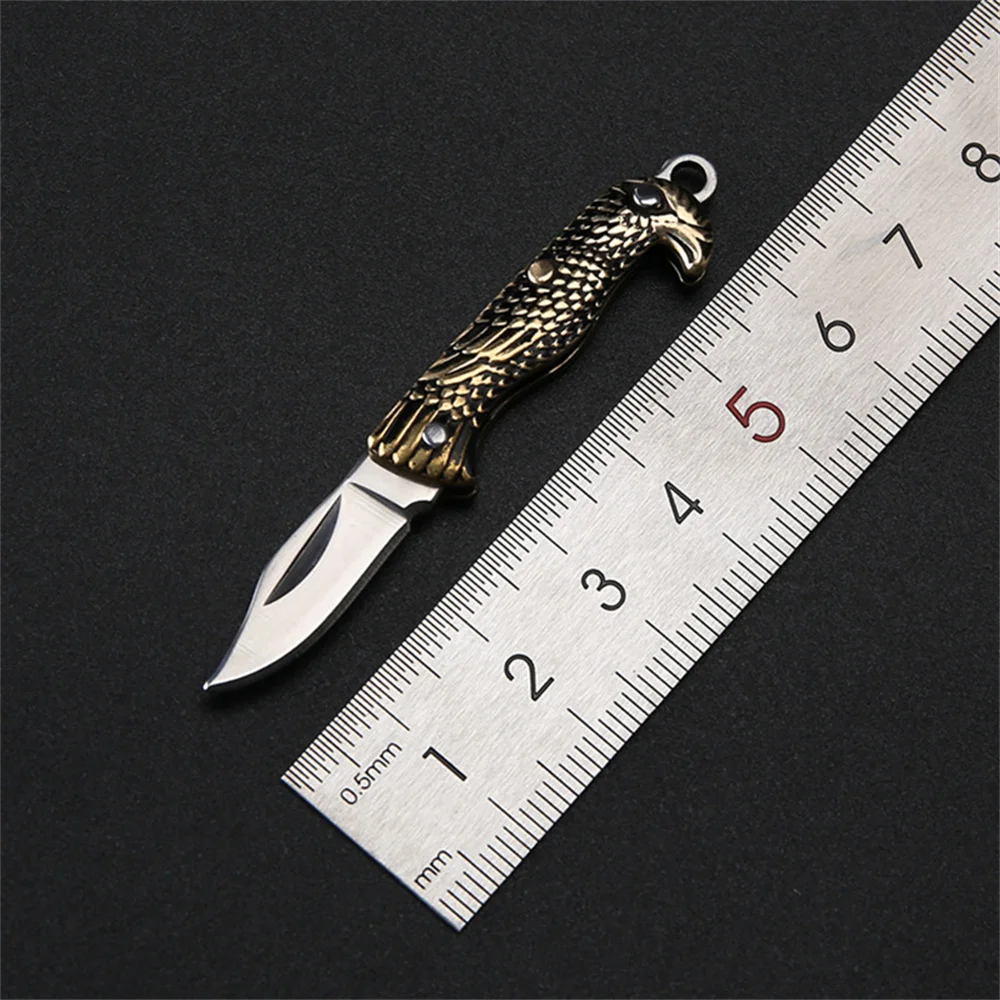الفولاذ المقاوم للصدأ سكين قلادة جيب الحجم المفاتيح سكّين متعدّد الاستخدامات سكين جيب صغير المدمجة المحمولة القاطع أداة ل ساعي #5