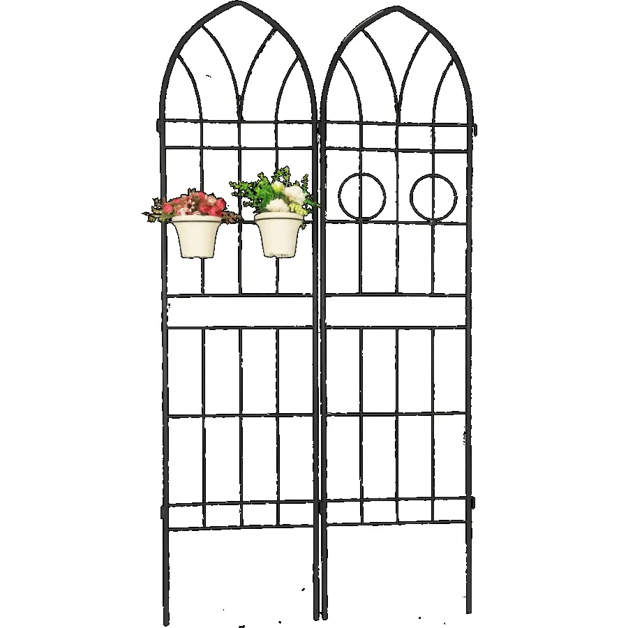 

2 Pack Metal Garden Trellis 78.7" x 19.7" Rustproof Trellis for Climbing Plants Outdoor Flower Support Black