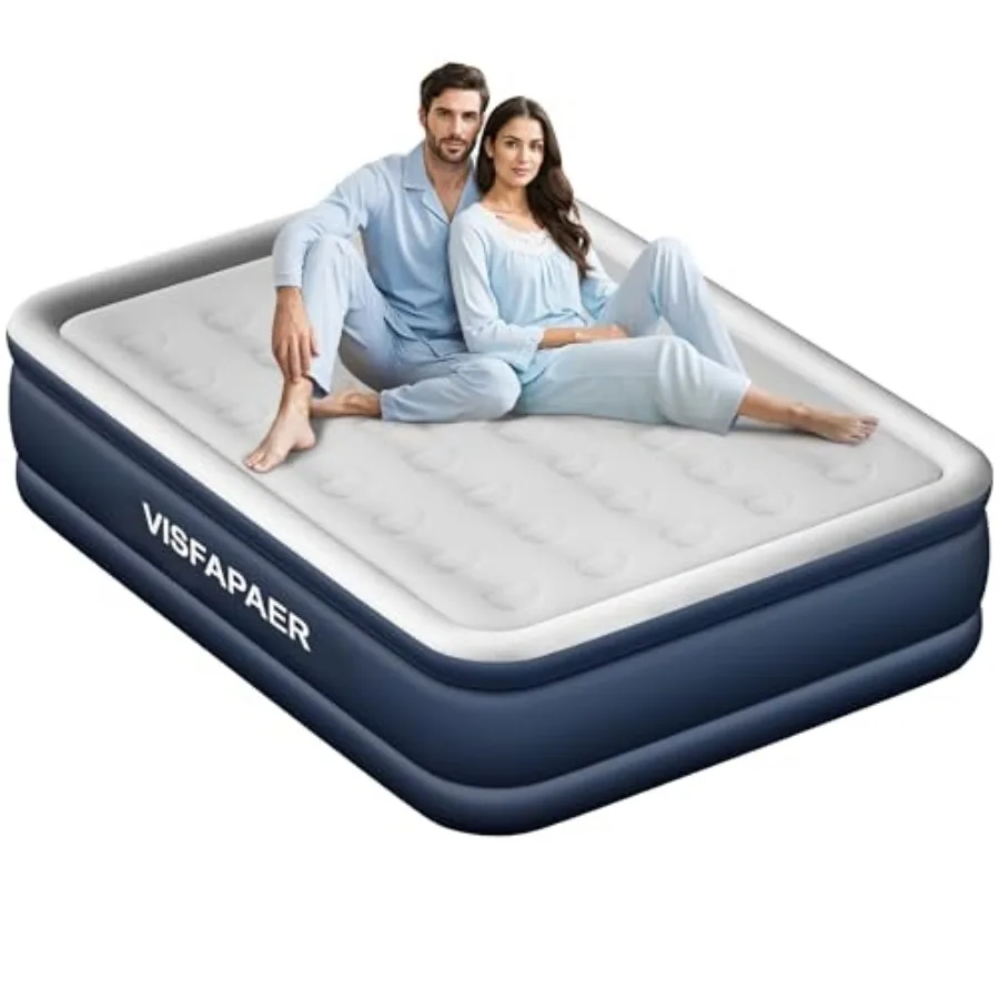 

Air Mattress with Built in Pump Raised 18'' High Inflatable Mattress Electric Blow Up Mattress Fast Blow Up Bed Tall Comfortabl