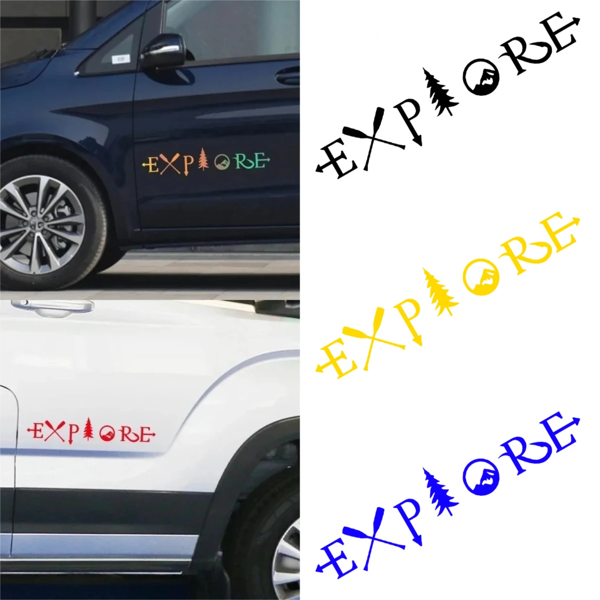 

Explore Waterproof Pvc Car Stickers for Van RV SUV Off-Road Mountain Adventure Decals Outdoor Travel Vehicle Decor Accessories