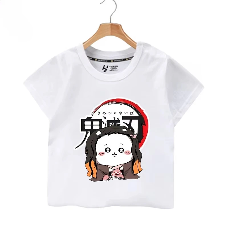 Chiikawa Simple Cartoon Character Graphic T‑Shirt, Unisex Couple Casual Summer Short‑Sleeve Oversized Streetwear Daily Top