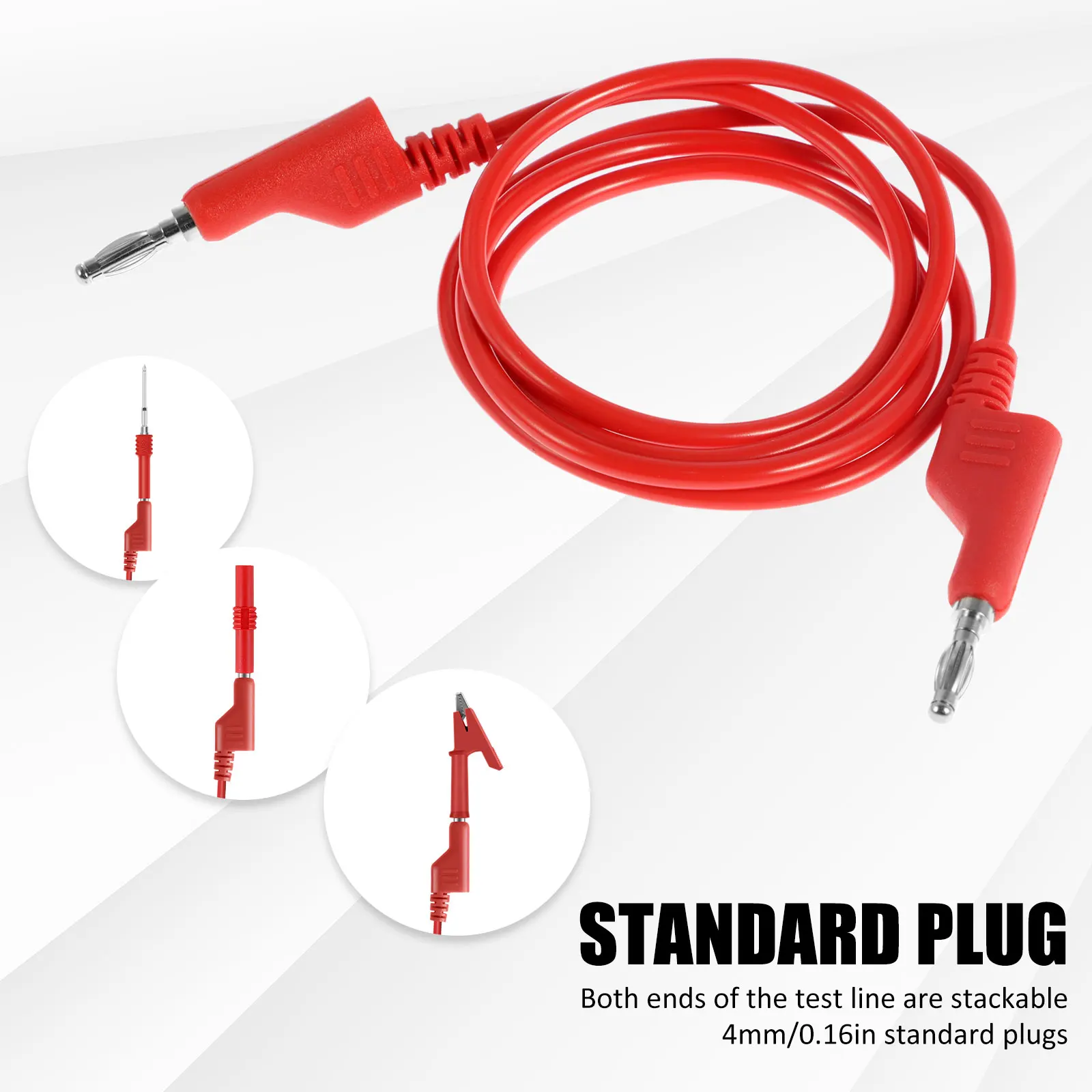 30Pcs Banana Plug Test Leads Kit Enduring Wire Piercing Probes with Alligator Clips Probe Holder and Connection Hose Stackable