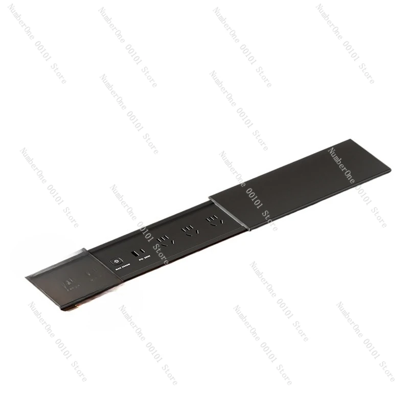 Desktop Embedded Socket with Sliding Cover, Office Desk Side Power Outlet for Convenient Access