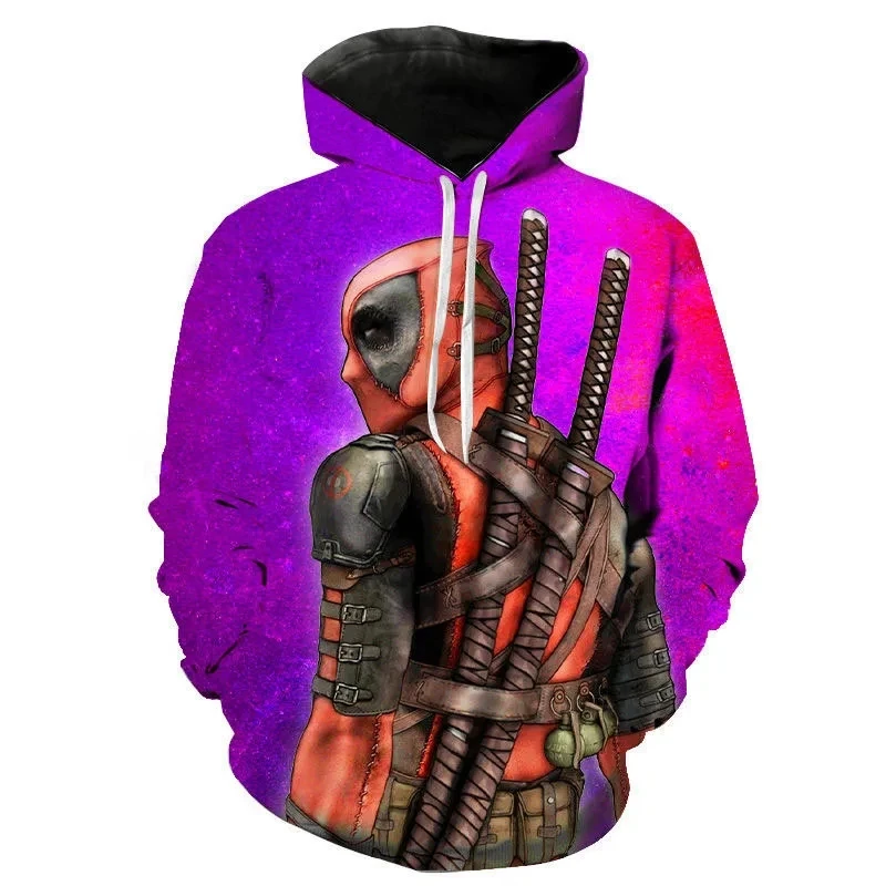 Sudadera con capucha con estampado 3D de Deadpool de Disney para hombre y mujer, ropa con estampado de dibujos animados, moletones extragrandes, pulóveres infantiles, fatos de treino