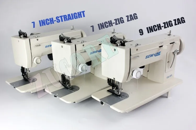 Máquina de costura elétrica portátil, 9 ''7'', pé de caminhada, ziguezague + ponto reto, braço de couro 106-rpl 110v 220v