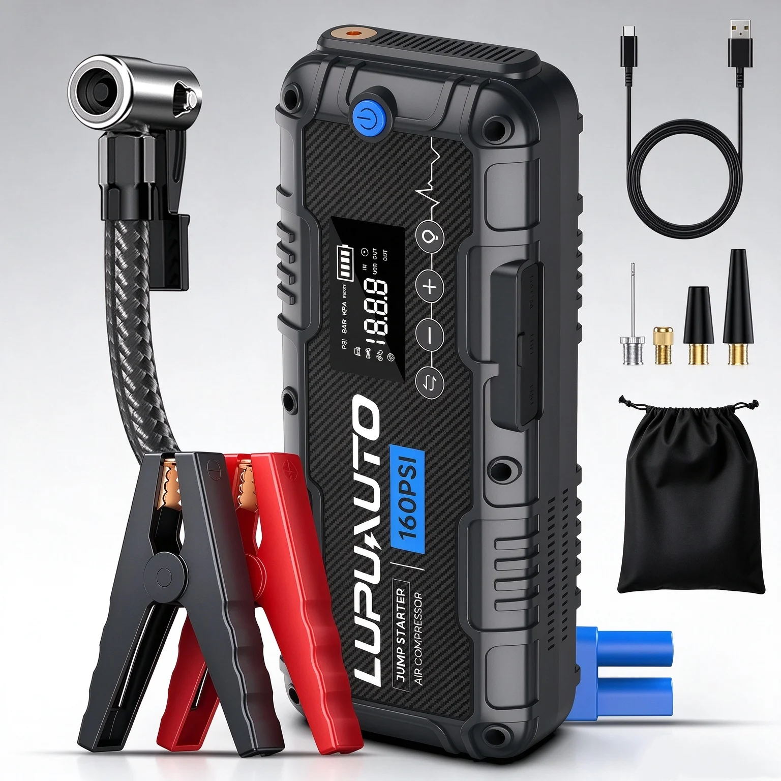 4000A Peak Wireless Car Jump Starter - Portable Emergency Battery Booster & Power Bank for Dead Car Battery, All in One