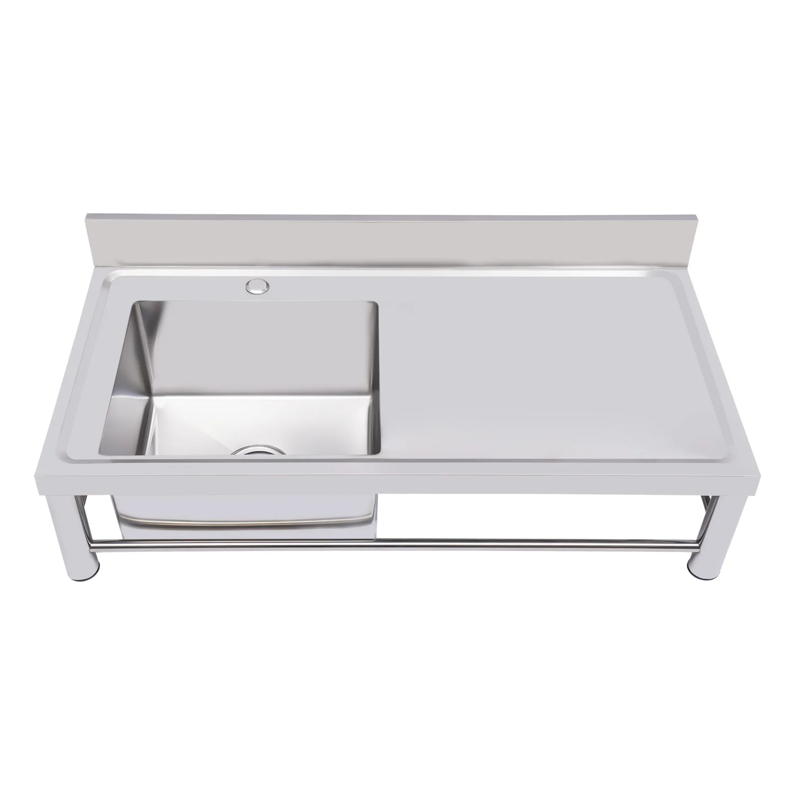 Commercial Stainless Steel Sink with Shelf and Dual-Use Faucet, Corrosion-Resistant, Quick Drainage, and Easy to Assemble