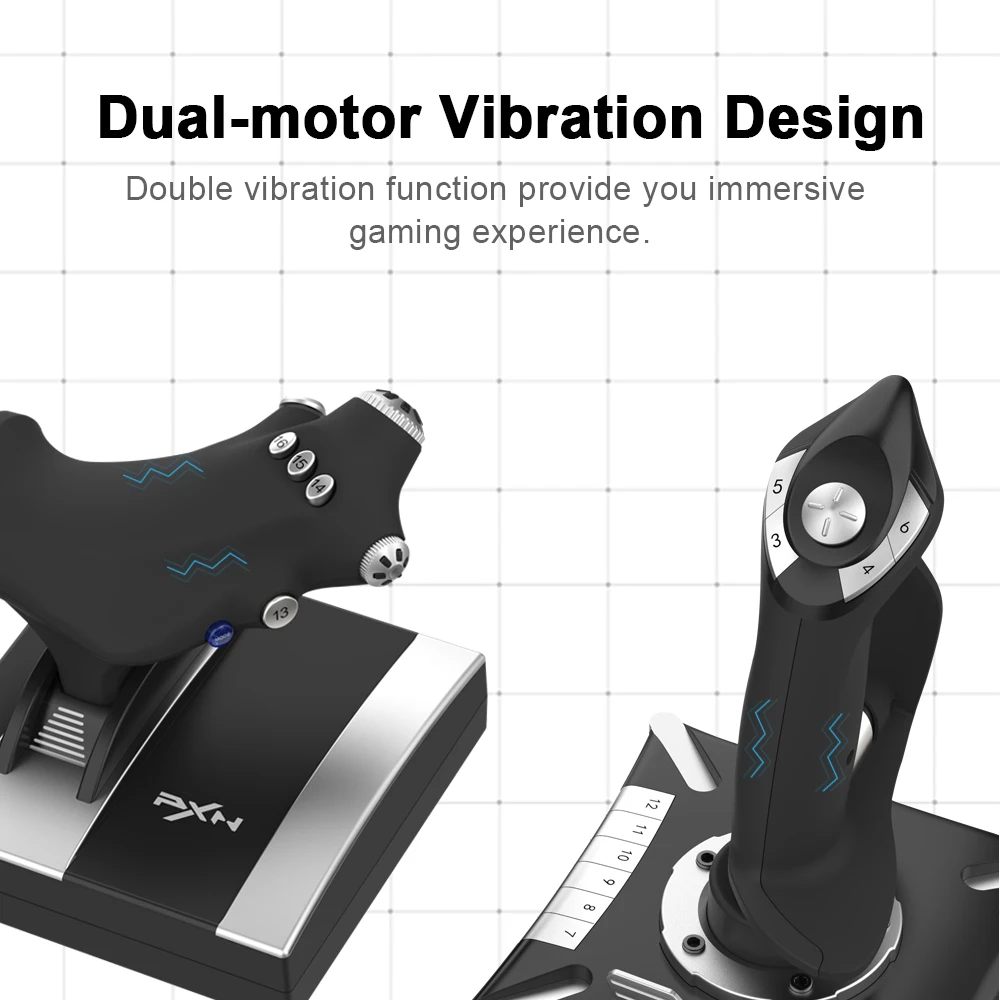 PXN-2119 PRO Flight USB Simulator Gamepad Joystick For PC/Desktop Simulation Aircraft Vibration Game Controller Accessories