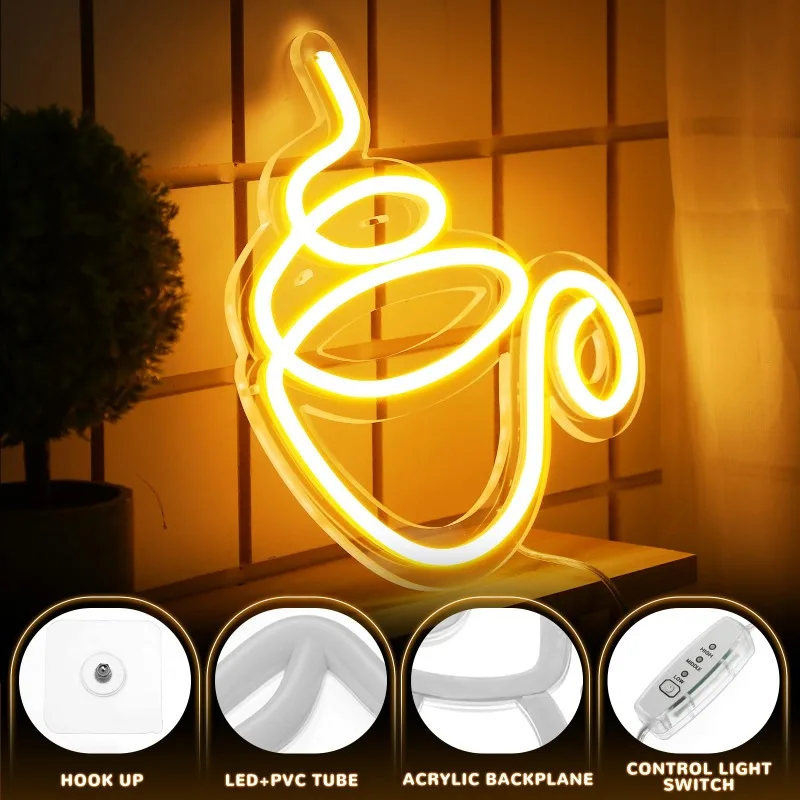 Koffiebar Neon Bord Led Neon Bord Modern Led Coffeeshop Bar Bar Restaurant Pub Art Party Decor